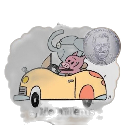 car, concept art, cartoon, children, book, cover, featuring, elephant transparent PNG cut-out