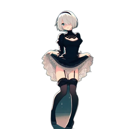 dress, robot, staff, creature, pixel art, concept art, anime, cartoon transparent PNG cut-out