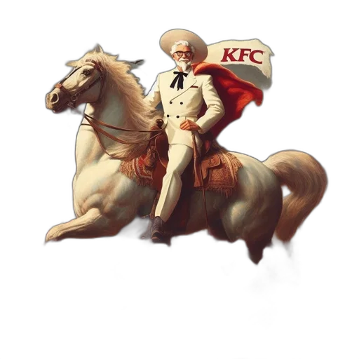 concept art, fantasy art, pixel art, photorealistic, man, white, suit, rides transparent PNG cut-out