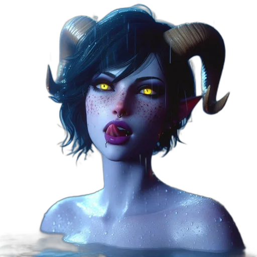 face, creature, fantasy art, concept art, photorealistic, comic book art, underwater, neon lights transparent PNG cut-out