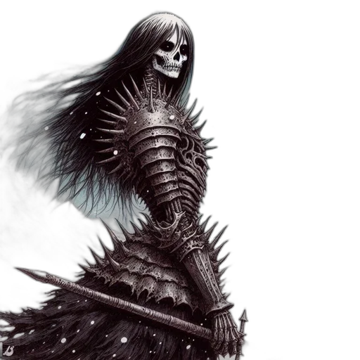 sword, creature, weapon, fantasy art, concept art, comic book art, photorealistic, monochrome transparent PNG cut-out