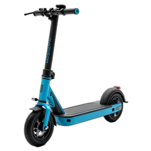 blue, black, folding, electric, scooter, seat, handlebars, wheels transparent PNG cut-out