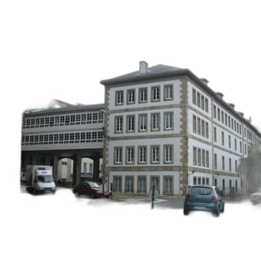 building, furniture, 3d render, photorealistic, concept art, city street, multi-story, white transparent PNG cut-out