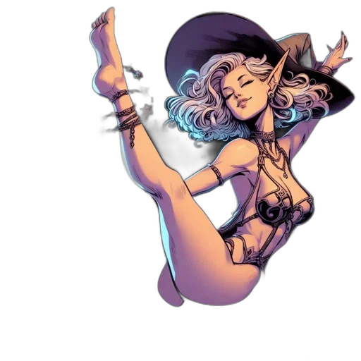 staff, fantasy art, concept art, comic book art, pixel art, ethereal, fairy-like, figure transparent PNG cut-out