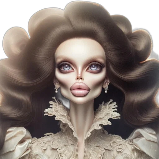 face, mask, hair, creature, fantasy art, photorealistic, concept art, 3d render transparent PNG cut-out