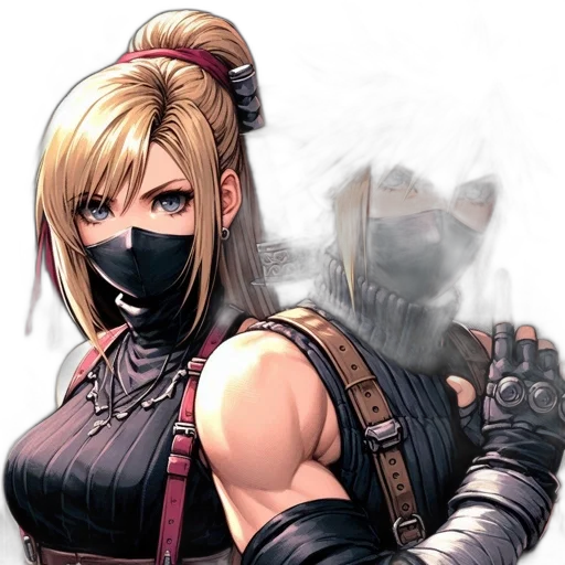 mask, weapon, staff, face, concept art, comic book art, cyberpunk, fantasy art transparent PNG cut-out