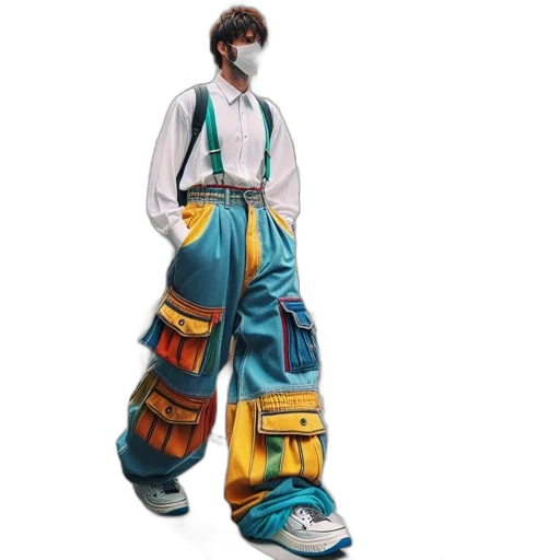 jacket, staff, concept art, 3d render, individual, walks, along, urban transparent PNG cut-out
