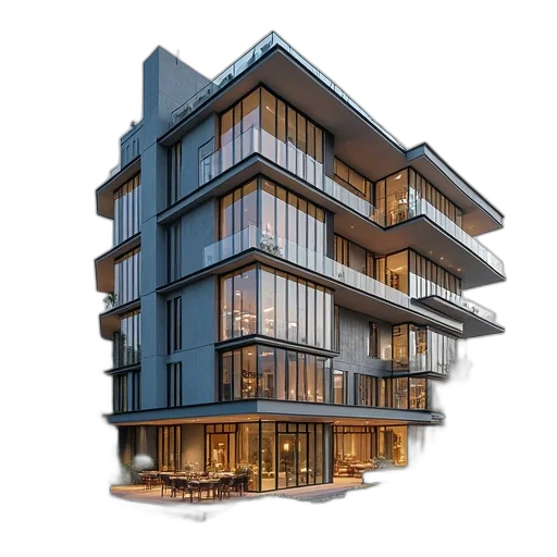 building, 3d render, concept art, photorealistic transparent PNG cut-out