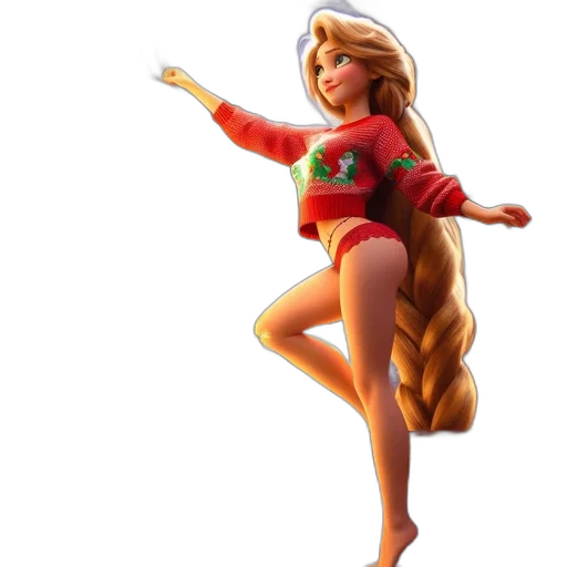 dress, hair, 3d render, concept art, cartoon, animated, woman, wearing transparent PNG cut-out