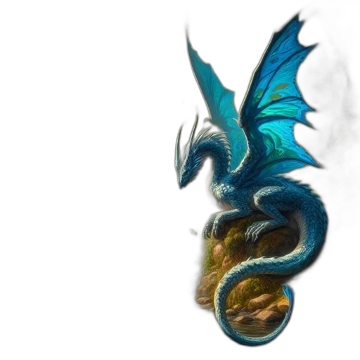 dragon, staff, jewelry, creature, fantasy art, concept art, 3d render, pixel art transparent PNG cut-out