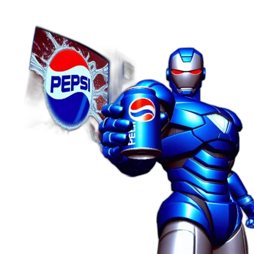 robot, weapon, bottle, food, 3d render, concept art, vaporwave, pixel art transparent PNG cut-out