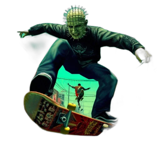 mask, creature, concept art, 3d render, photorealistic, pixel art, energy-infused, urban transparent PNG cut-out