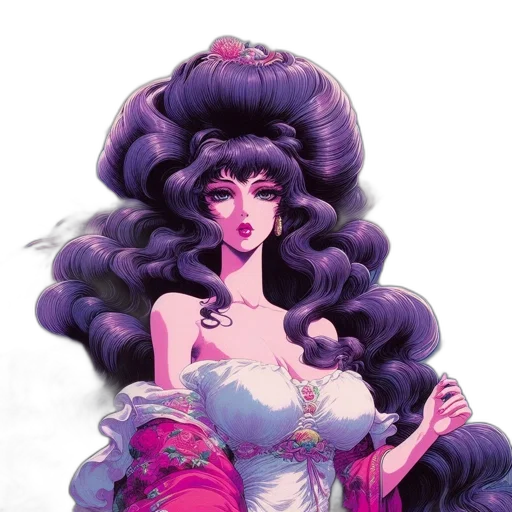 hair, dress, crown, fantasy art, concept art, vaporwave, anime, pastel transparent PNG cut-out
