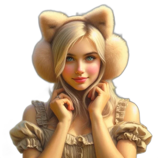 face, hat, mask, dress, photorealistic, fantasy art, oil painting, 3d render transparent PNG cut-out