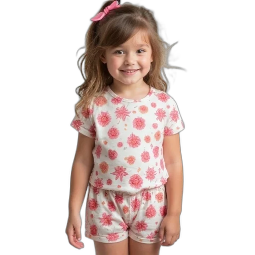dress, girl, printed, short transparent PNG cut-out