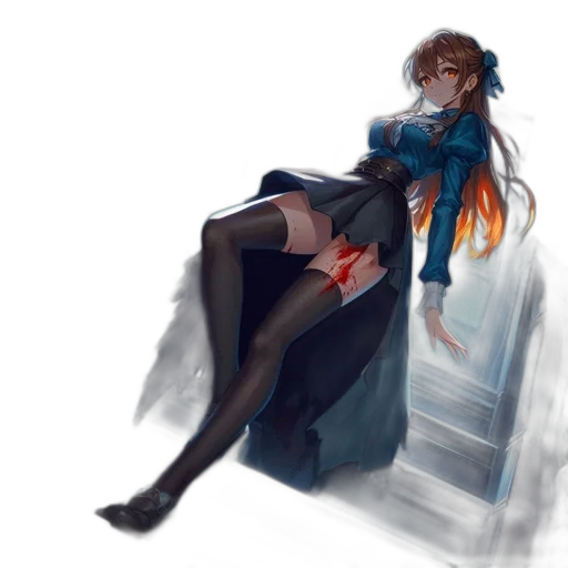 dress, staff, sword, crown, concept art, fantasy art, anime, watercolor transparent PNG cut-out