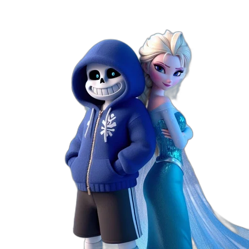 jacket, concept art, 3d render, blue, two, animated, characters, stand transparent PNG cut-out