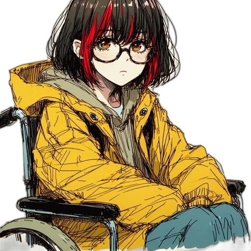 jacket, face, staff, creature, anime, watercolor, concept art, comic book art transparent PNG cut-out