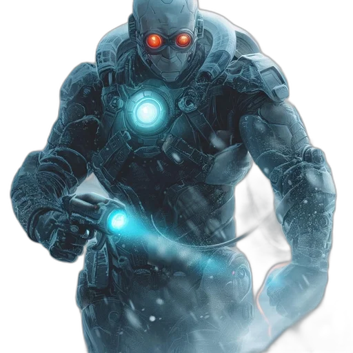 robot, concept art, comic book art, 3d render, fantasy art, blue, futuristic, armored transparent PNG cut-out