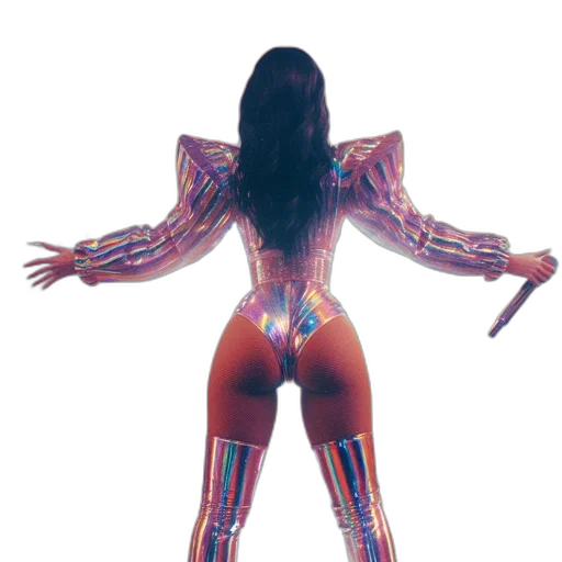 jacket, concept art, female, performer, donning, iridescent, costume, performs transparent PNG cut-out