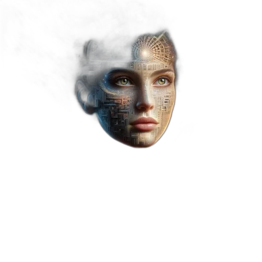 mask, face, robot, jewelry, photorealistic, 3d render, concept art, fantasy art transparent PNG cut-out