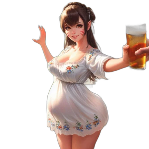 dress, bottle, robot, food, concept art, fantasy art, 3d render, photorealistic transparent PNG cut-out