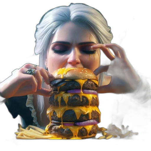 food, face, dress, crown, concept art, photorealistic, fantasy art, cyberpunk transparent PNG cut-out