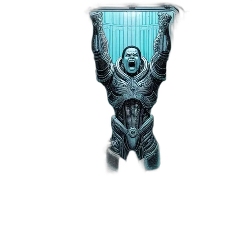 robot, sword, mask, bottle, concept art, fantasy art, pixel art, 3d render transparent PNG cut-out
