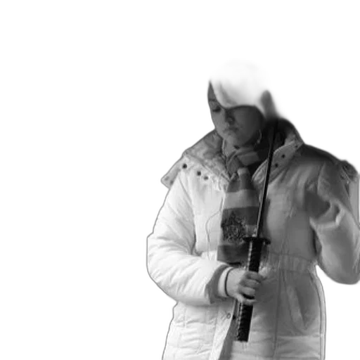 jacket, staff, weapon, sword, 3d render, photorealistic, concept art, cyberpunk transparent PNG cut-out