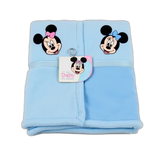 blue, disney-themed, baby, blanket, mickey, mouse, design, displayed transparent PNG cut-out