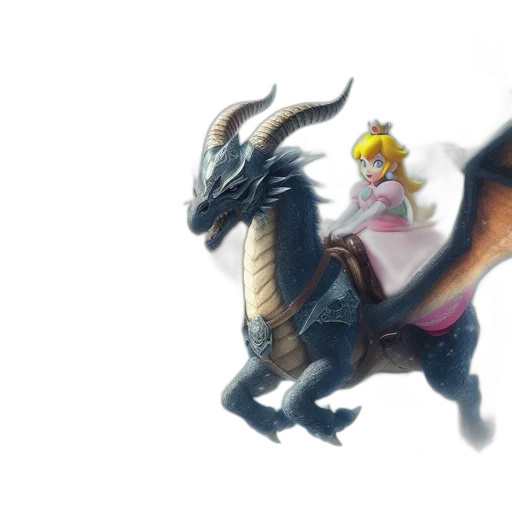 dragon, concept art, fantasy art, 3d render, anime, princess, pink, dress transparent PNG cut-out