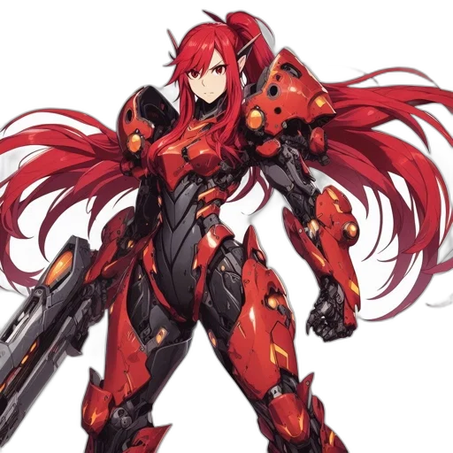 weapon, robot, dragon, concept art, anime, pixel art, fantasy art, red transparent PNG cut-out