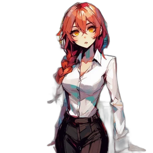 jacket, dress, staff, robot, anime, pixel art, concept art, watercolor transparent PNG cut-out