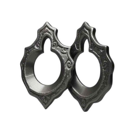 jewelry, mask, crown, weapon, 3d render, large, stainless, steel transparent PNG cut-out