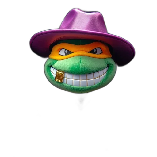 hat, mask, face, creature, 3d render, concept art, pixel art, purple-clad transparent PNG cut-out
