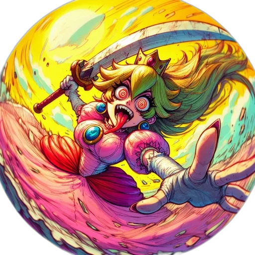 staff, concept art, fantasy art, comic book art, pixel art, colorful, princess-like, character transparent PNG cut-out