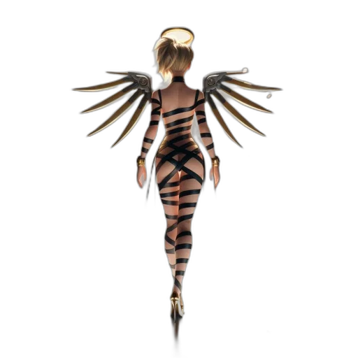 jewelry, dress, creature, concept art, fantasy art, 3d render, woman, gold transparent PNG cut-out