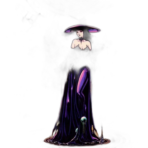 dress, staff, hat, crown, concept art, fantasy art, pixel art, anime transparent PNG cut-out