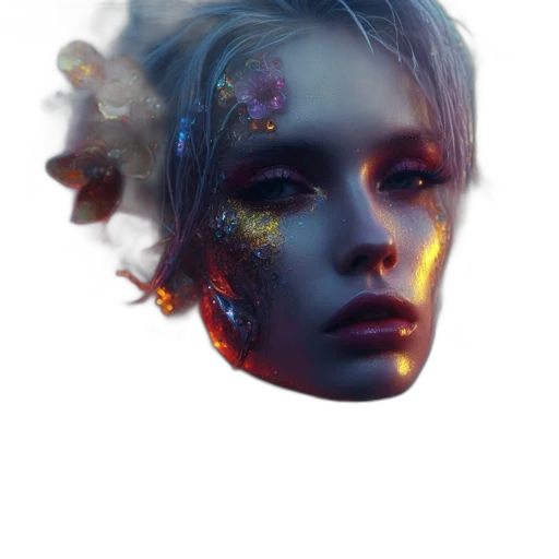 face, crown, mask, jewelry, photorealistic, fantasy art, concept art, cyberpunk transparent PNG cut-out