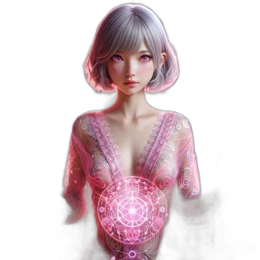 dress, robot, jewelry, face, fantasy art, concept art, 3d render, cyberpunk transparent PNG cut-out