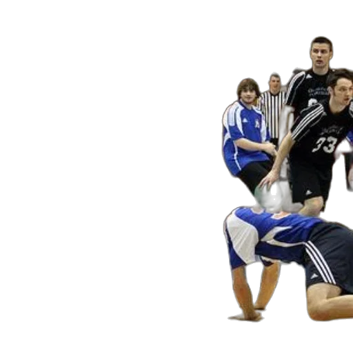 photorealistic, group, men, playing, dodgeball, gymnasium transparent PNG cut-out