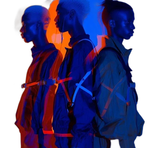 jacket, staff, concept art, cyberpunk, watercolor, photorealistic, neon lights, neon transparent PNG cut-out