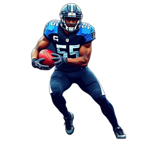 digital, illustration, football, player, dynamic, pose, holding, both transparent PNG cut-out