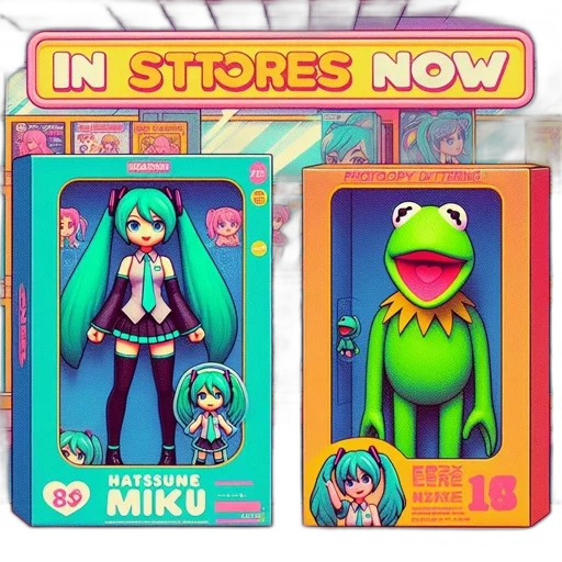 concept art, anime, vaporwave, neon lights, neon, two, toy, boxes transparent PNG cut-out