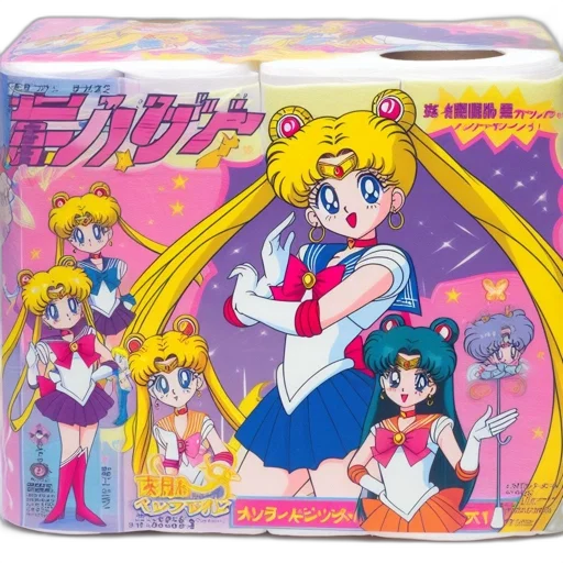 vaporwave, anime, outer space, toilet, paper, package, features, sailor transparent PNG cut-out
