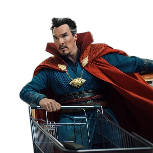 comic book art, concept art, 3d render, photorealistic, man, superhero, costume, shops transparent PNG cut-out