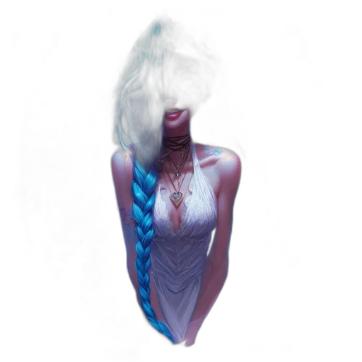 dress, hair, concept art, fantasy art, blue, pastel, feminine, figure transparent PNG cut-out