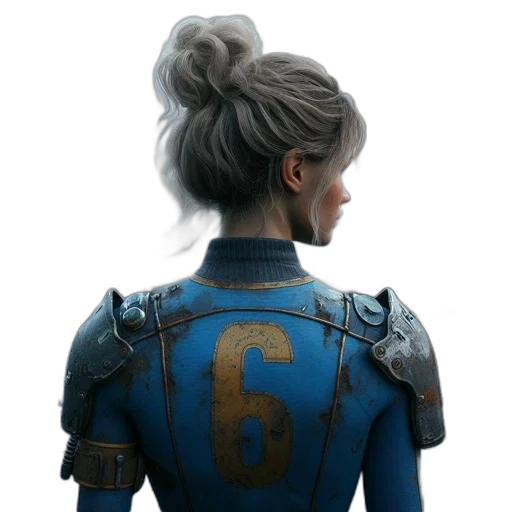 jacket, robot, face, concept art, 3d render, fantasy art, comic book art, blue transparent PNG cut-out