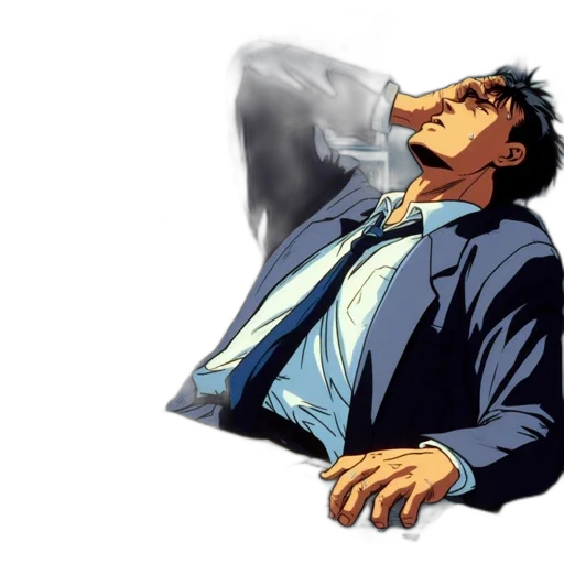 jacket, umbrella, concept art, photorealistic, vaporwave, anime, blue, animated transparent PNG cut-out