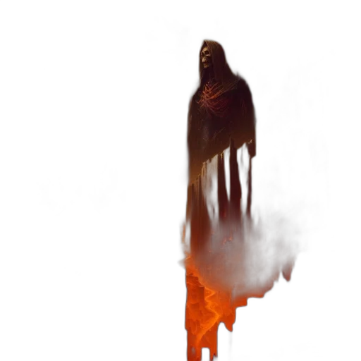 creature, staff, mask, hair, concept art, pixel art, fantasy art, photorealistic transparent PNG cut-out